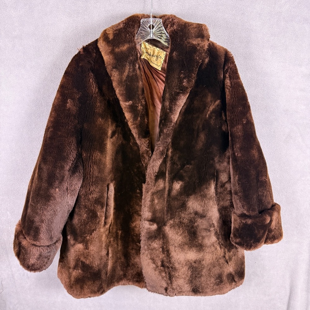 Vintage 50s 60s Moutan or Faux Fur Coat Sidney's Roanoke Old‎ Money Academia